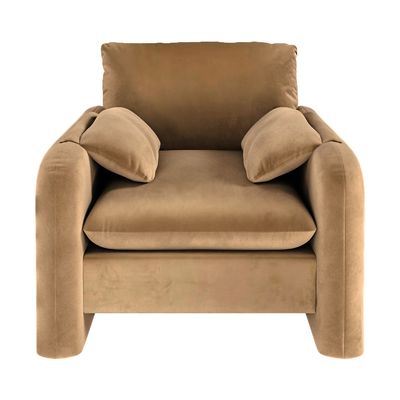 Solace+Co Wren Sand Velvet Accent Chair