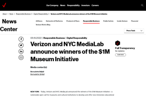 Screencapture of About Verizon