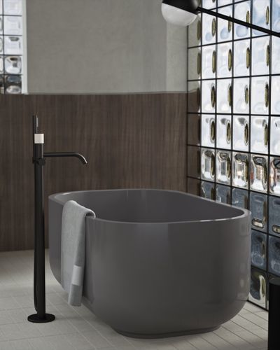 Floor Mounted Bath Mixer in Dark Bronze