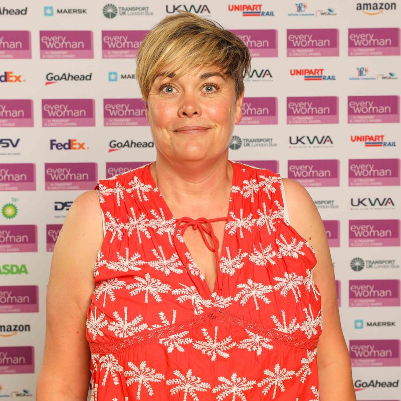 HIGH RES: Rebecca Hall, MD of HH Driveright, receiving the Tech Innovator Award at the everywoman in Transport & Logistics Awards 2024.