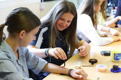 Warminster Pupils theatrical makeup workshop