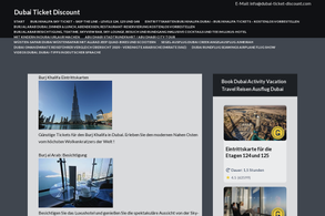 Screencapture of Dubai Ticket Discount