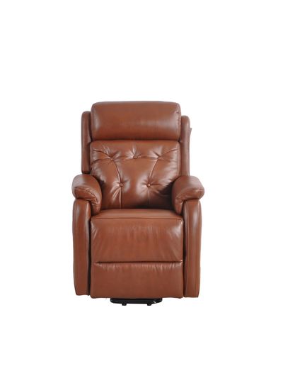 Bilbury Genuine Leather Tan Rise Recliner Mobility Chair