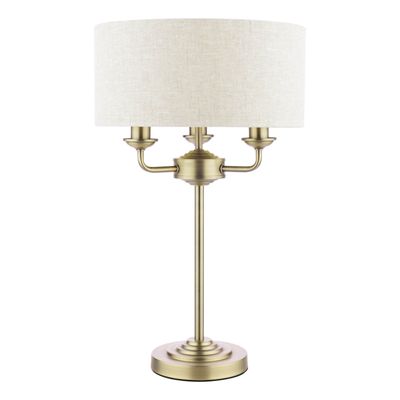 Sorrento 3 Light Table Lamp in Antique Brass