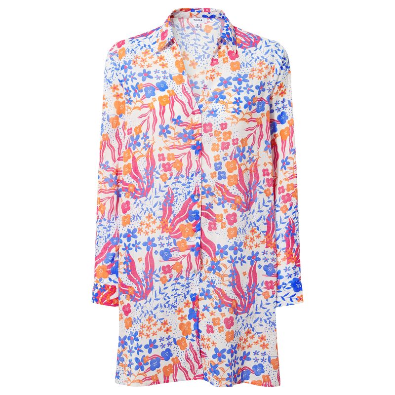 Launder Women's Beach Shirt - Multi Flower Print