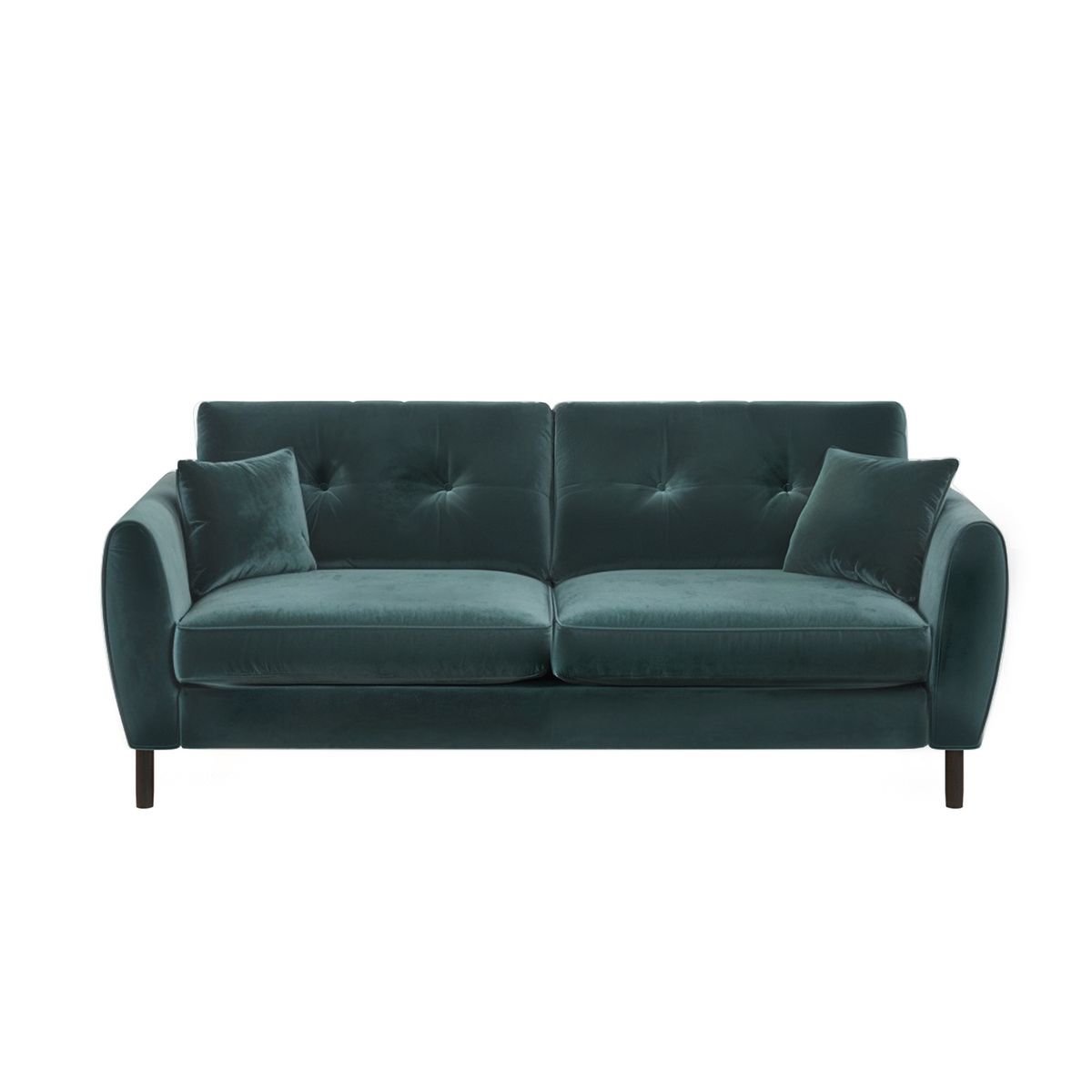 Solace+Co Ellison 3 Seater Bottle Green Velvet Sofa