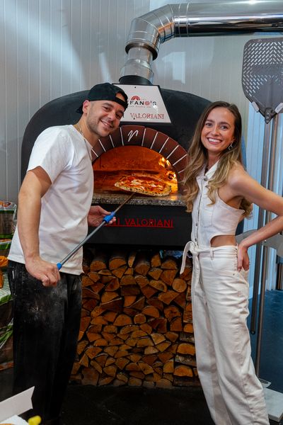 Stefano dell'Oso, owner of Stefano's Italian Pizzeria in Harrogate, with partner, Sally