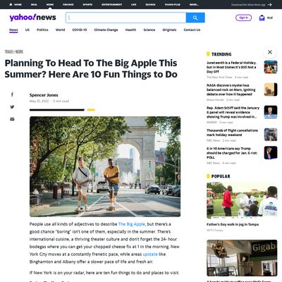 Screencapture of Yahoo News