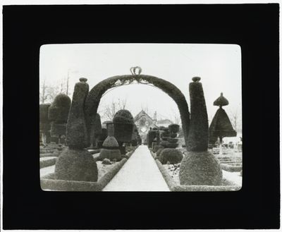 The Levens Hall topiary garden as it appeared in a 1914 book.