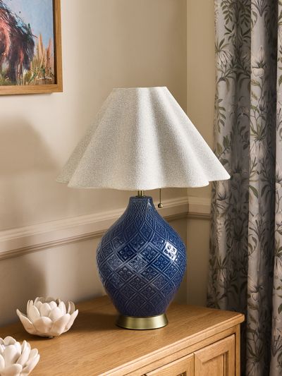 Mr Jones Table Lamp in Blue Ceramic