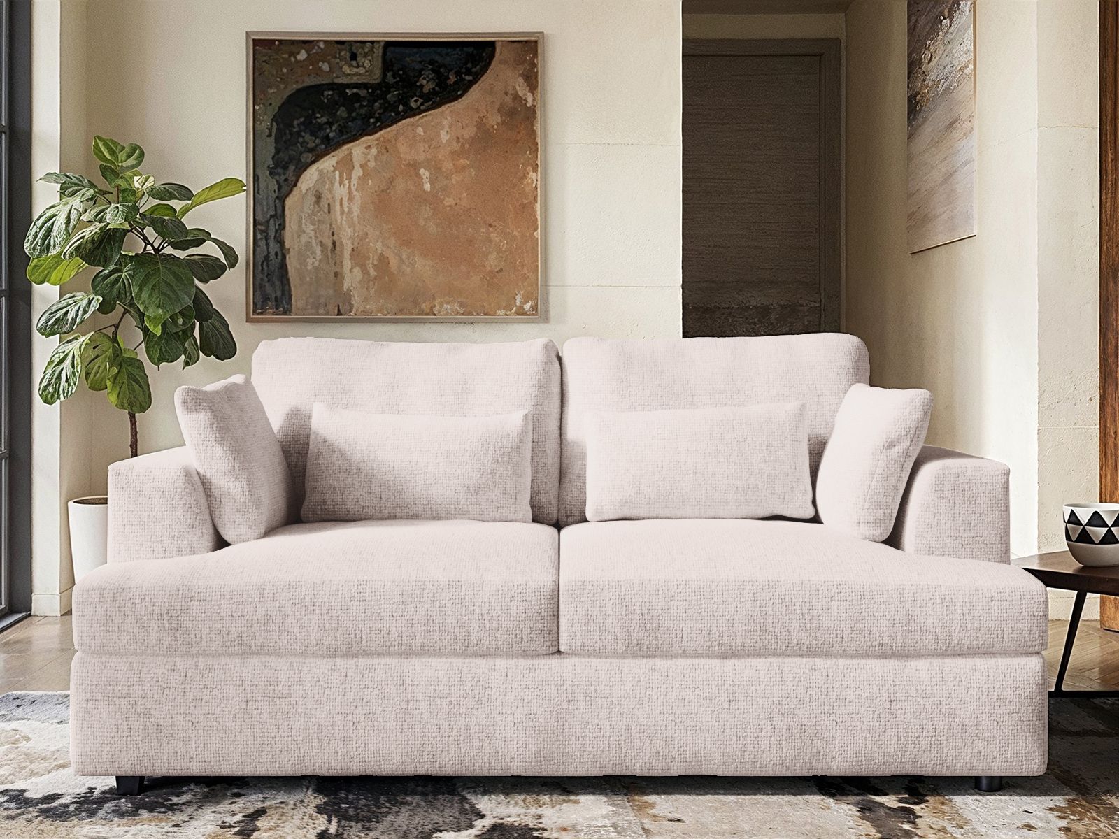 Solace+Co Drew 2-seater in cream chenille