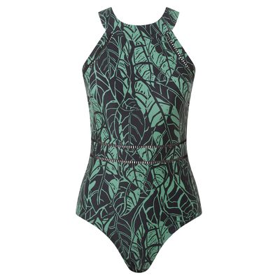 Mollie Women's Swimsuit - Light Forest Palm Print