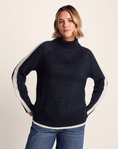 Moira Womens Knitted Jumper - Oxford Blue
