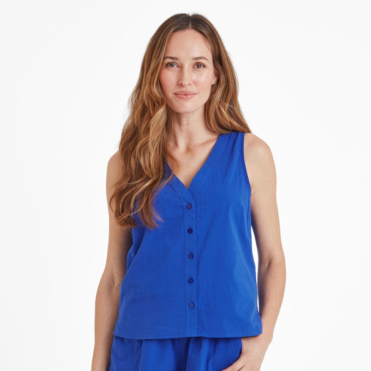 Zuzanna Women's Button Down Vest - Ultramarine Blue