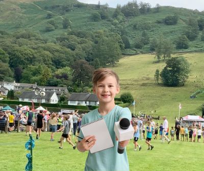 Launch photo for the inaugural Grasmere Lakeland Sports and Show Young Sports Reporter competition.