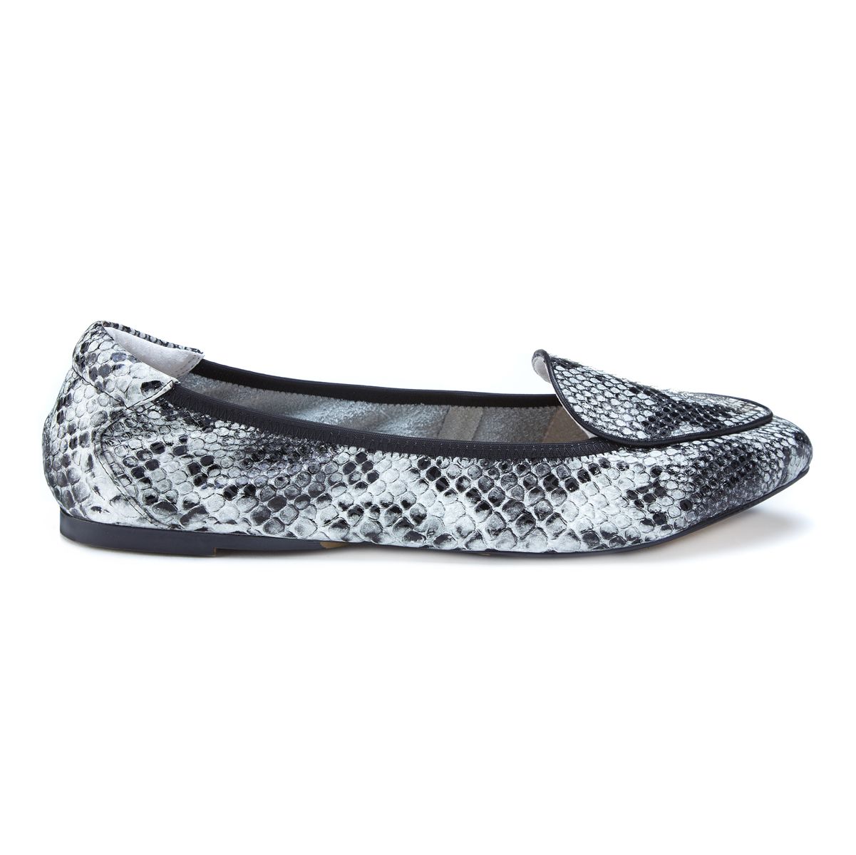 Cocorose London Grey Snake Print printed leather loafers
