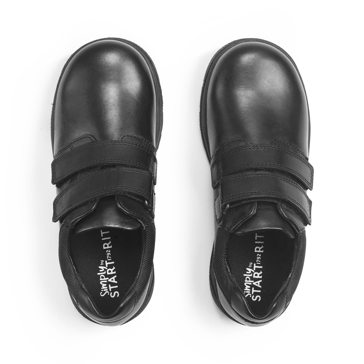 'Subject' Black leather boys riptape school shoes from the new Simply by Start-Rite Collection 