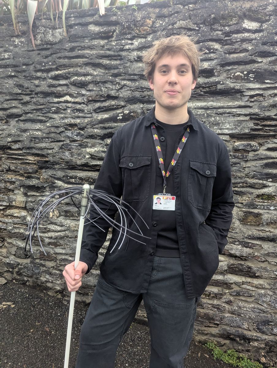 Chimney Sweep, Thomas Dale (19) of Dale Sweeps based in Launceston, Cornwall