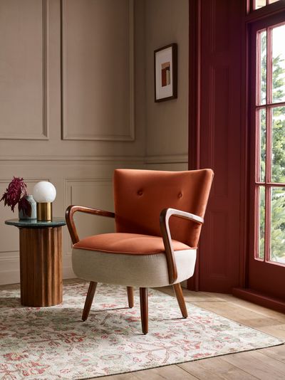 Calvin Armchair in Rust Velvet