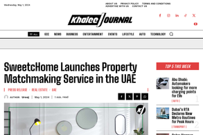 Screencapture of Khaleej Journal