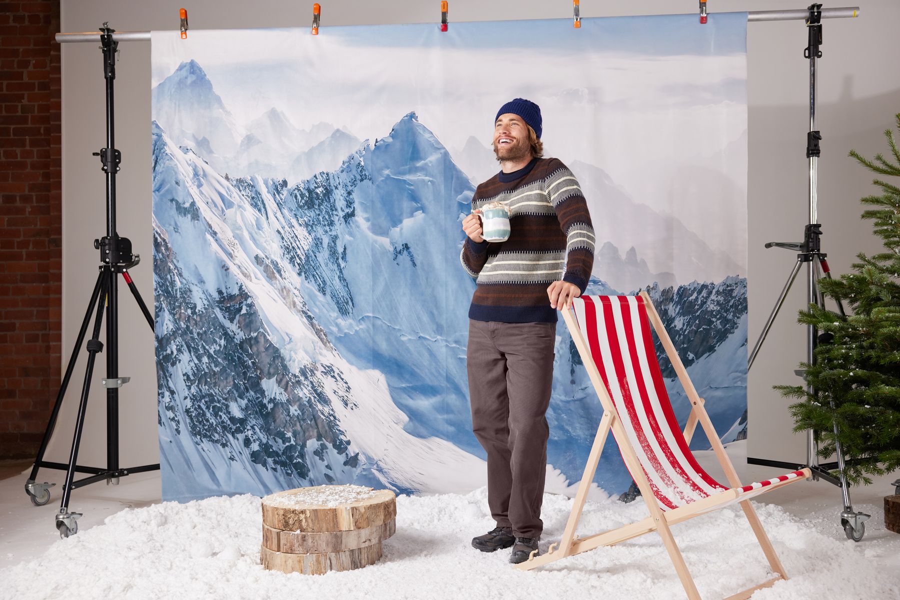Milo Mens Fairisle Inspired Crew Knit Jumper - Deepest Blue Fairisle