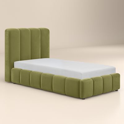 Solace+Co Emilie Single Ribbed Ottoman Bed