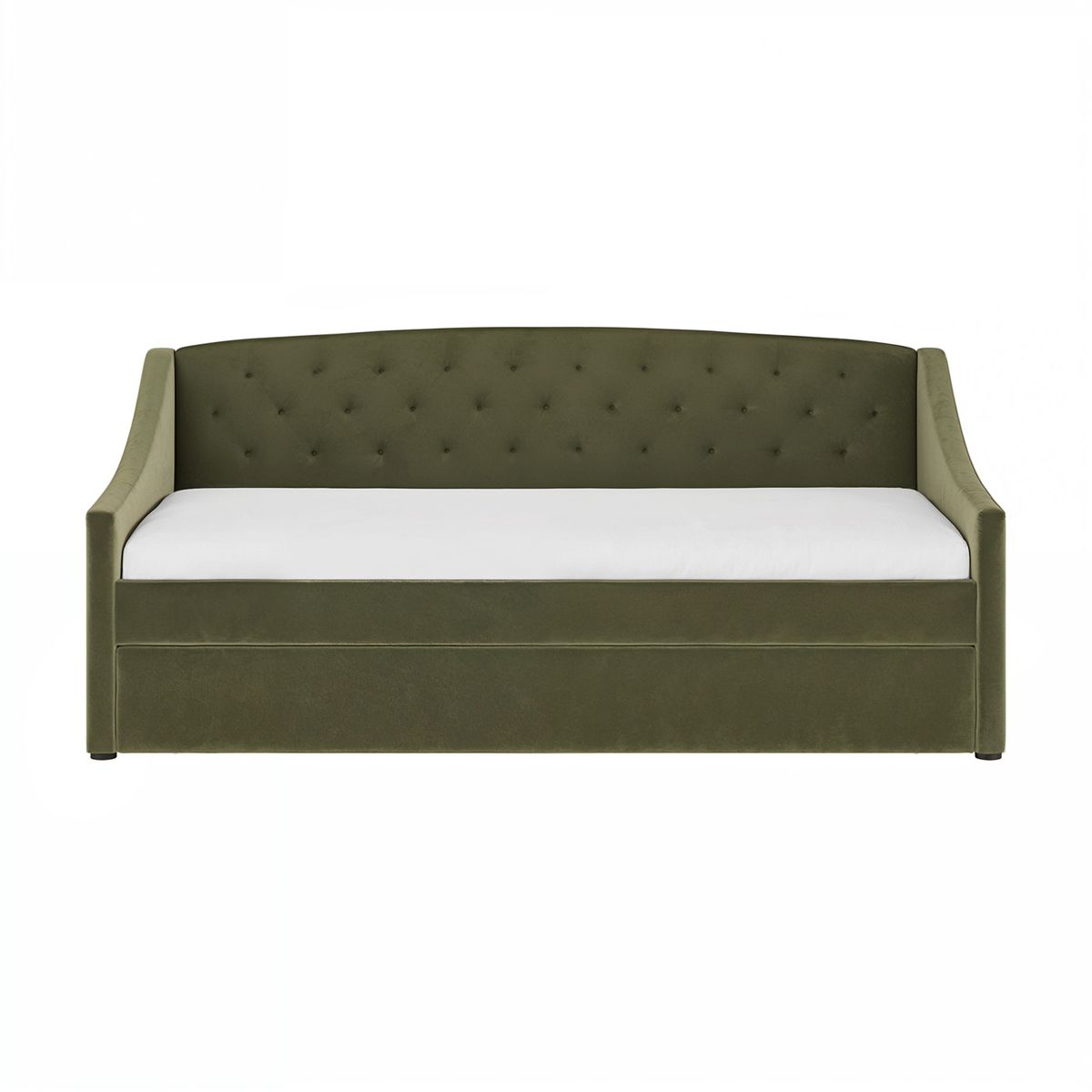 Flair Aurora Daybed with Trundle Khaki Green Velvet