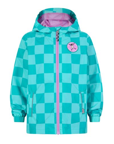 Cohampshire Kids Shaun the Sheep Waterproof Jacket - Spearmint/Bubblegum Checkerboard