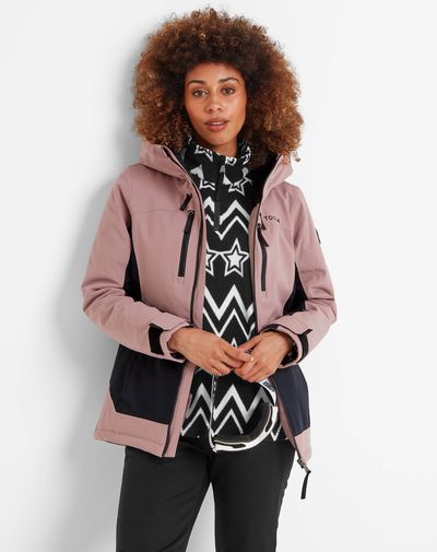 MONTANA WOMENS SKI JACKET - BLACK/FADED PINK