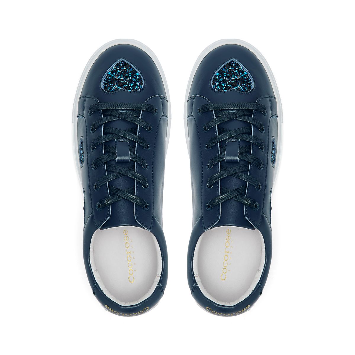 Hoxton-Navy with Navy Glitter Hearts Trainers