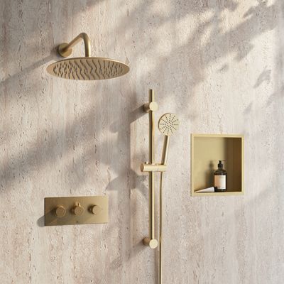 Linea Square 600 Cabinet in Brushed brass