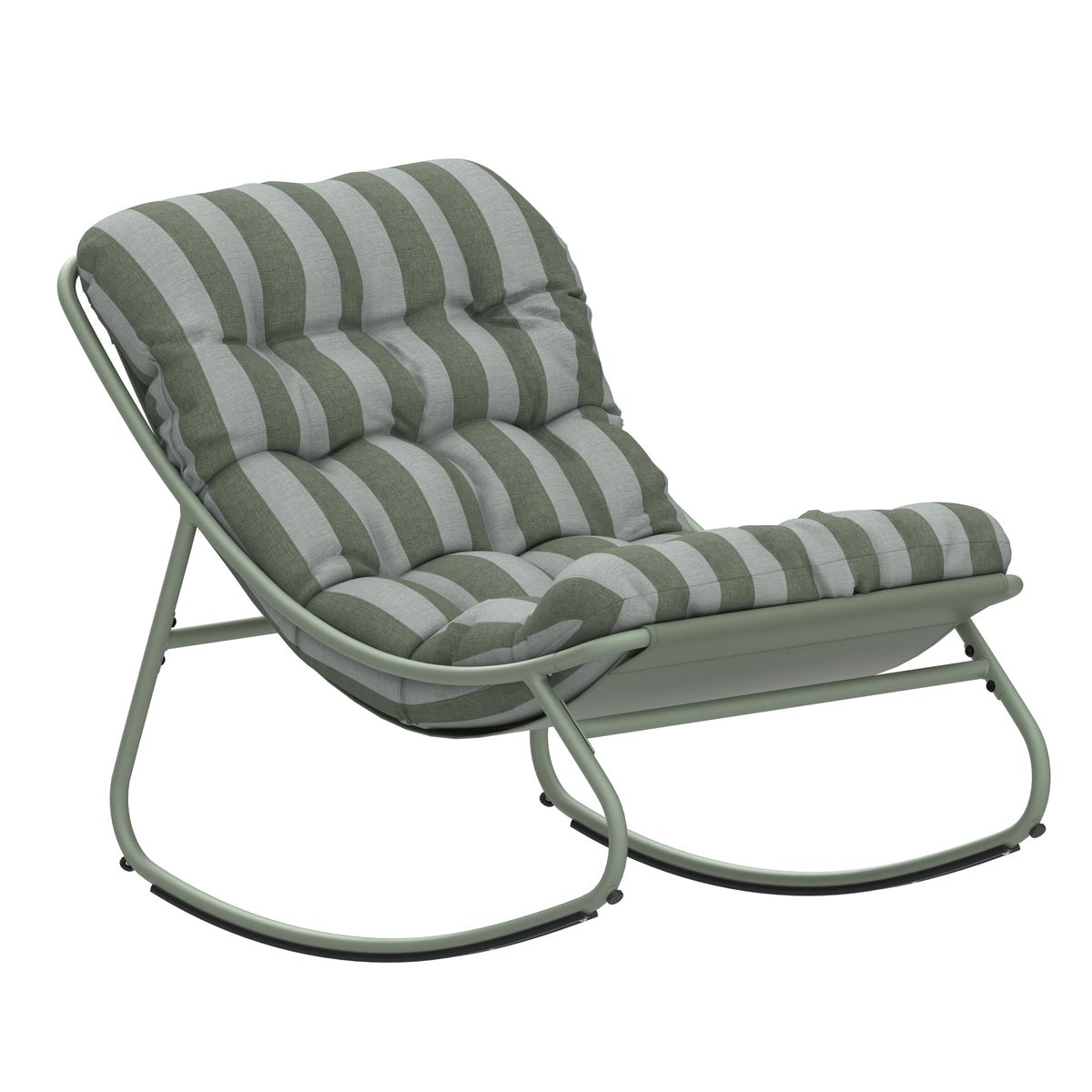 Porto Green Stripe Rocking Chair