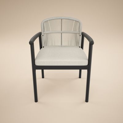 SOLACE+CO Eliza Garden Dining Table & Chairs Set Grey & Dark Brown