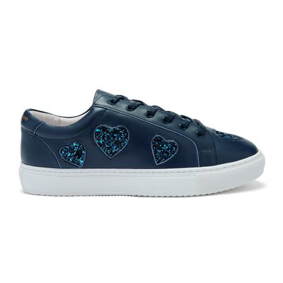 Hoxton-Navy with Navy Glitter Hearts Trainers