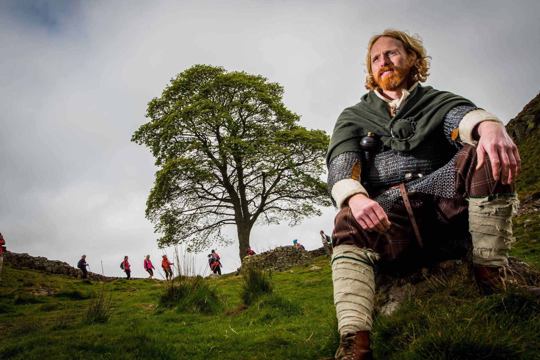 Kevin Robson of Ancient Britain, at Sycamore Gap, Northumberland