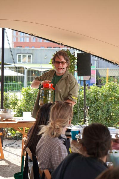 Getting hands-on with the fermentation process alongside Nick Vadasz, founder of Vadasz, the UK’s leading chilled pickles and ferments brand at The Big Brine, Hackney Bridge this weekend.”  
