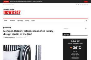 Screencapture of Middle East News 247