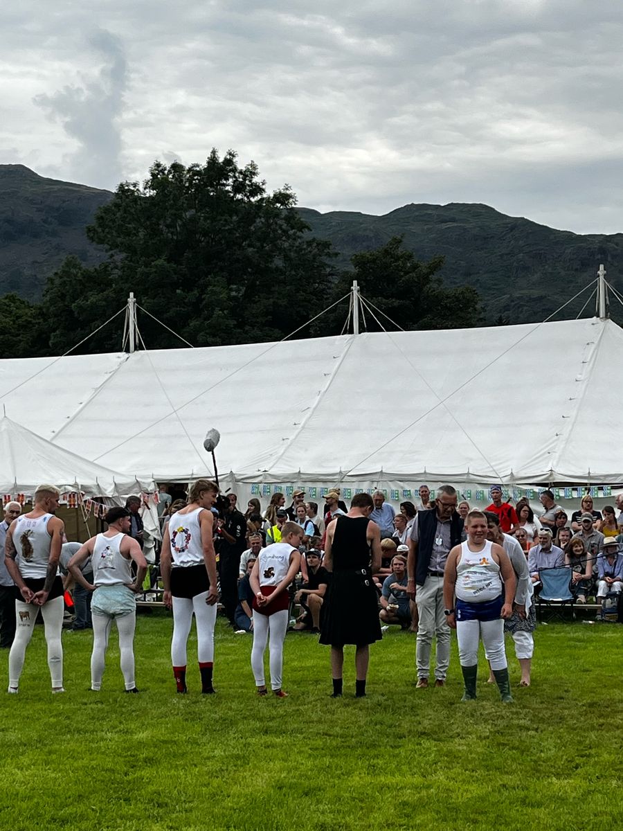 Cumberland and Westmorland wrestling costume judging at the Grasmere Lakeland Sports and Show