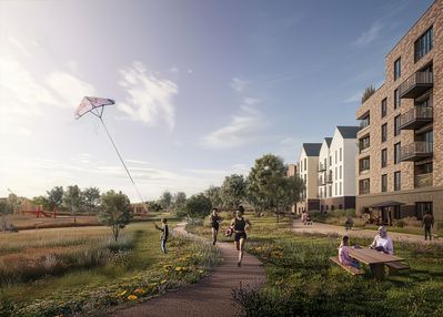 WesternEdgeCollage_Current - CGI showing the proposed Future Phases of Eddington. For illustrative purposes only. Image credit HawkinsBrown..jpg