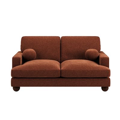 Solace+Co Addison 2 Seater Burnt Orange Chenille Sofa