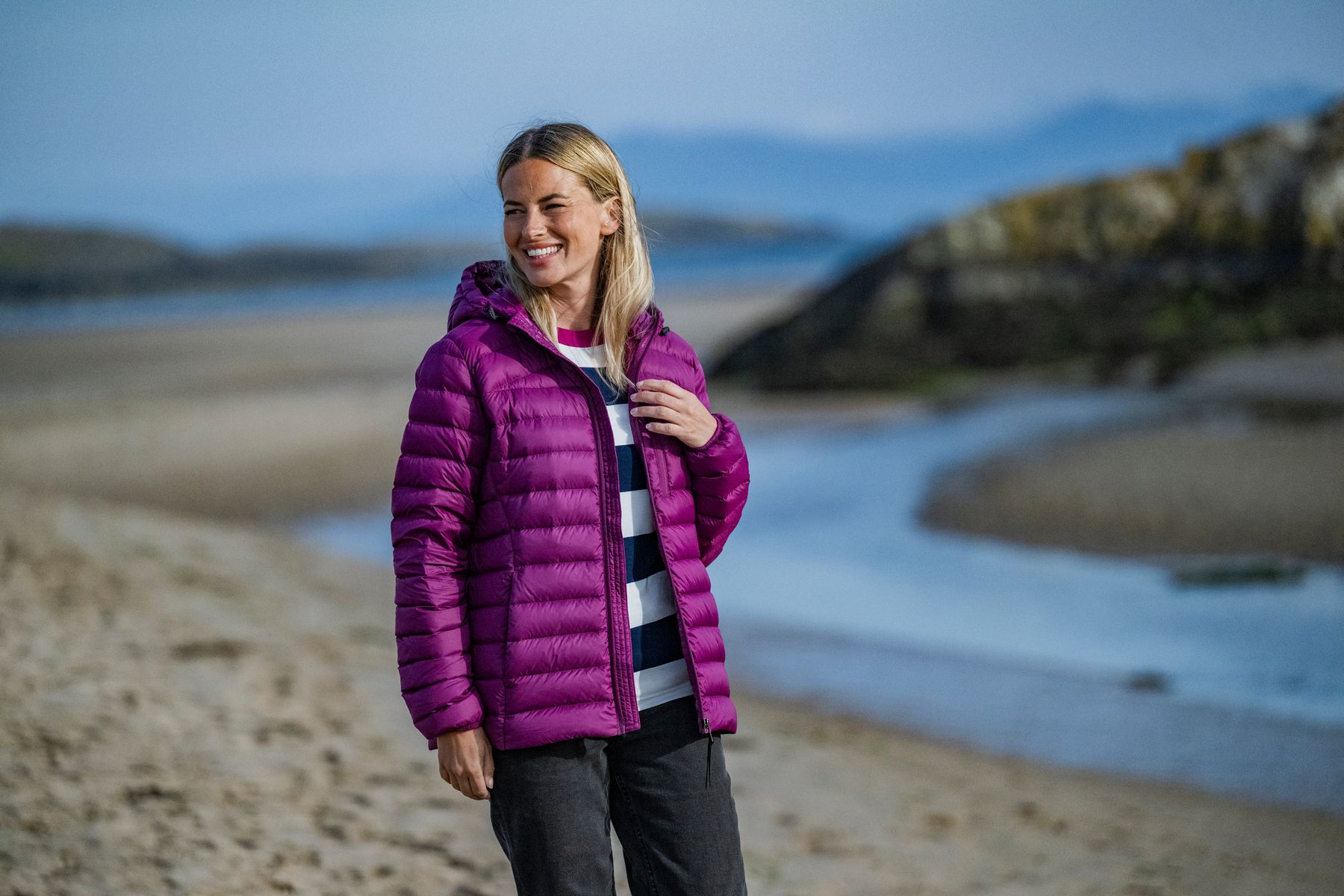 North women's hooded jacket in purple berry