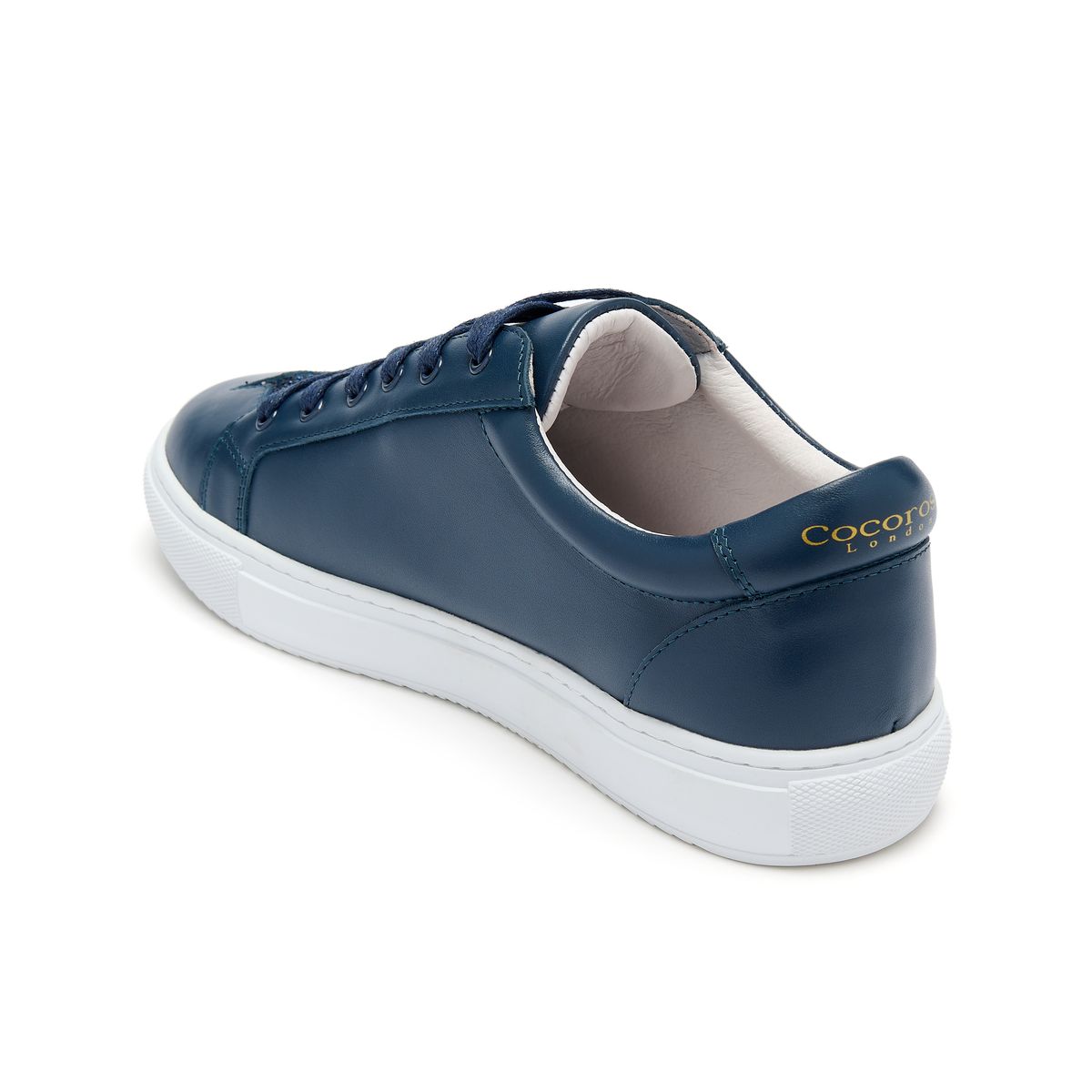 Hoxton Navy with Navy Glitter Stars low-top, super-comfort trainer from Cocorose London.