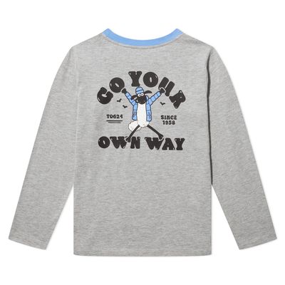 Ryeland Kids Shaun the Sheep T-Shirt LS - Dark Grey Marl