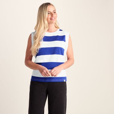 Aurelia Womens Vest - Ultramarine Blue Stripe
