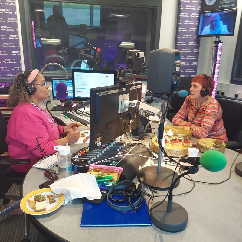 Danielle at BBC Three Counties with Babs Mitchel 