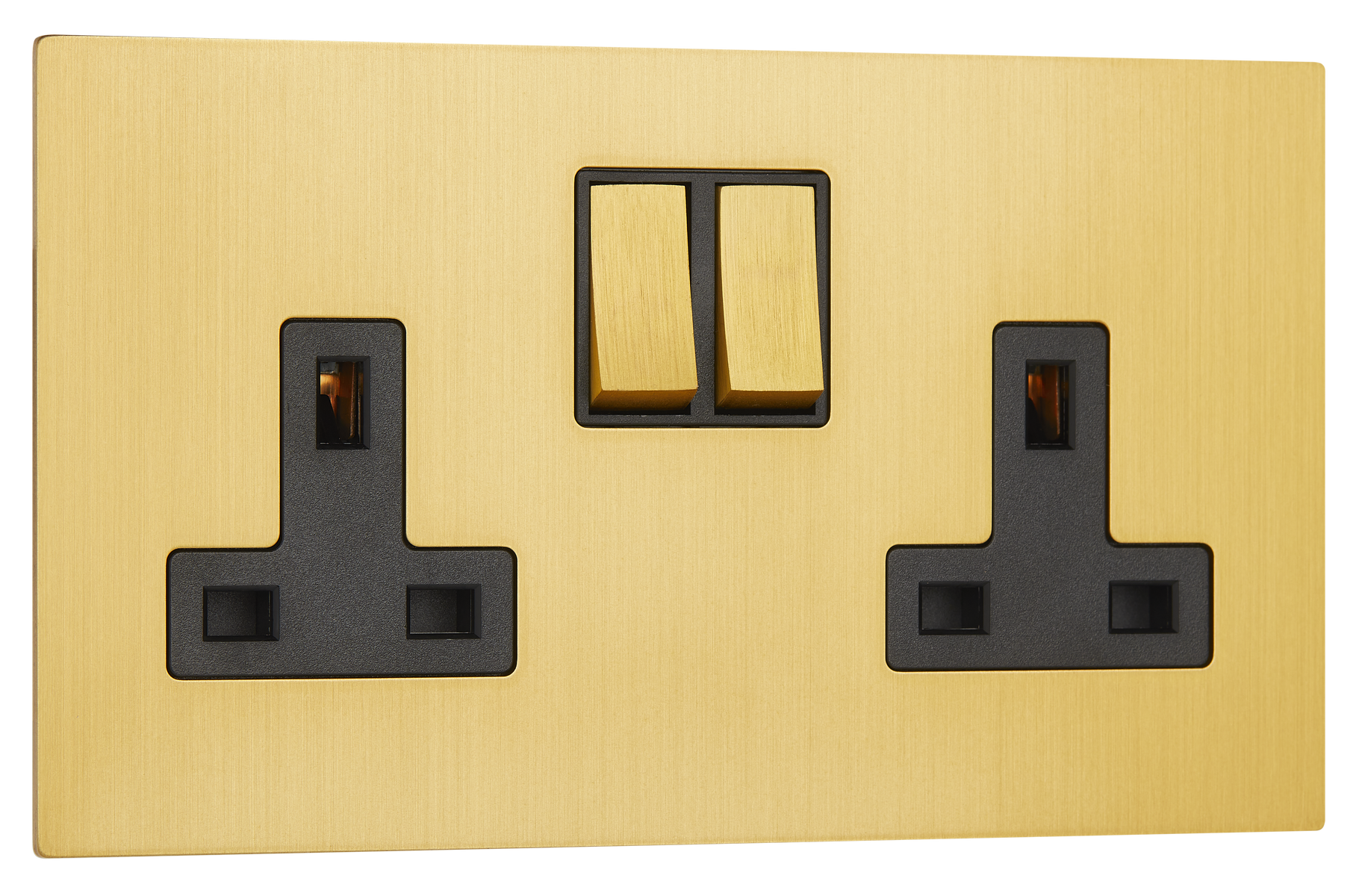 2G low profile screwless flat plate with square corners, Ochre finish