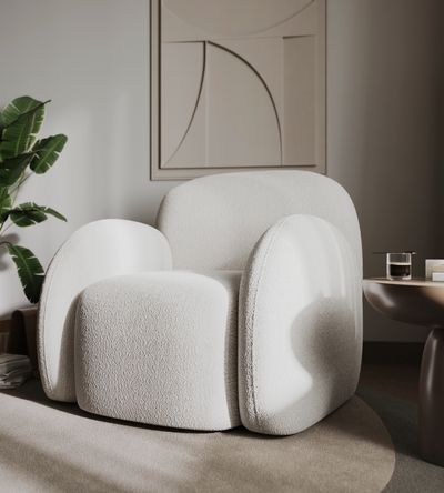 Flair Nina Boucle Accent Chair - Cream