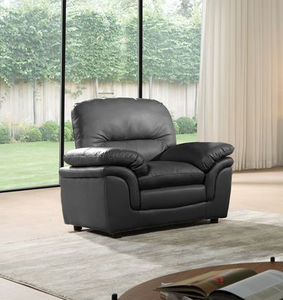 Verona Grey Leather Armchair