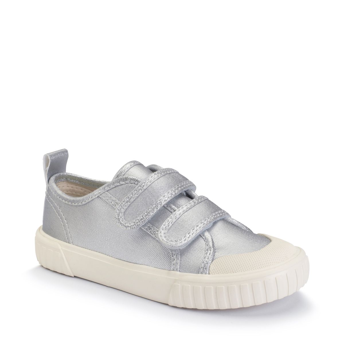 Tide Silver canvas kids closed rip-tape canvas shoes