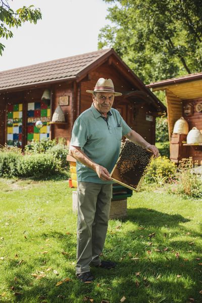 Beekeeper with his bees